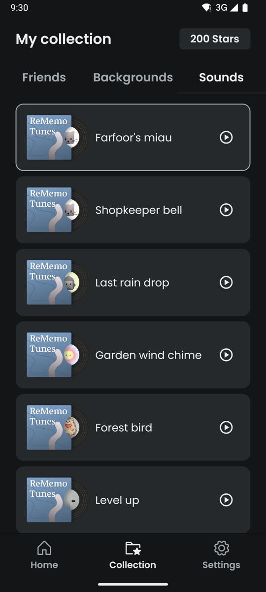 Reminder sounds, shown in dark mode